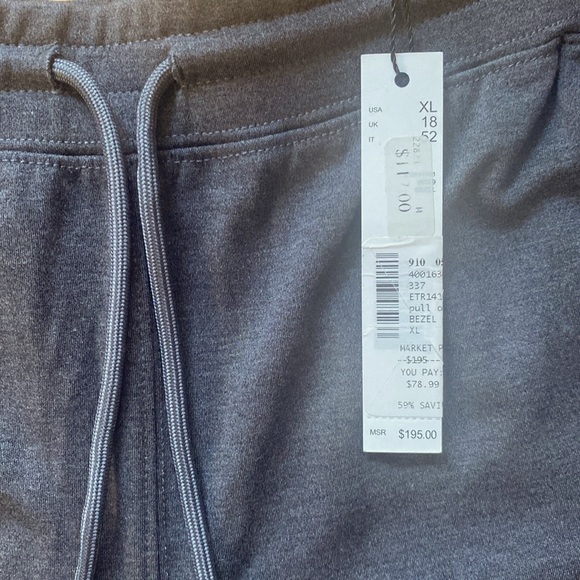 Elie Tahari Tapered Drawstring Joggers in Bezel (Charcoal Gray) Sz XL NWT - Picture 3 of 4